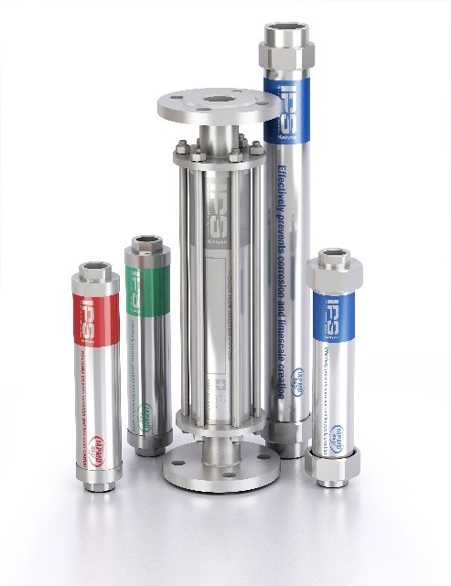 Změkčovač vody IPS Kalyxx BlueLine - G 1/2" s filtrem a kohouty - horizontální montáž