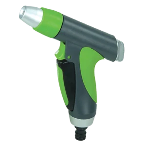 Zahradní postřikovací pistole s polohovací tryskou a aretací