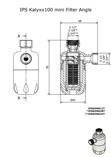 Vodní filtr IPS KalyxX MINI 100 3/4"