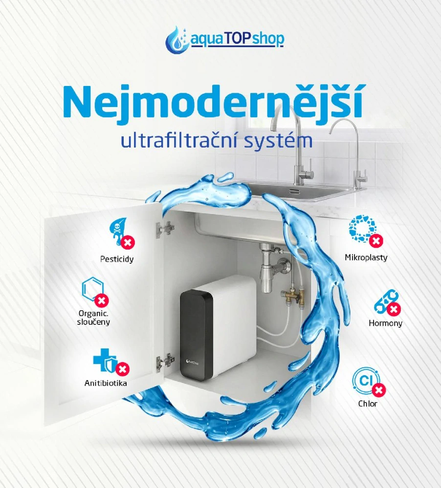 Kuchyňský filtr AQUATOPSHOP AW-UF-03 s výdejním kohoutkem chrom