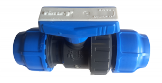 PE Uzavírací kohout 32mm, svěrná spojka na polyetylen